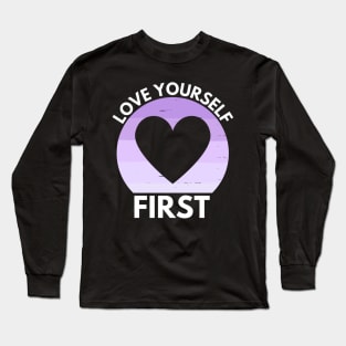 Love Yourself Lavender Sunrise Heart Long Sleeve T-Shirt